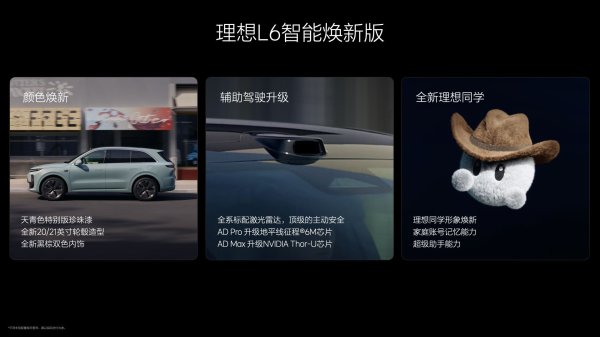 策略资本 理想L系列智能焕新版正式发布：辅助驾驶芯片升级，全系标配激光雷达