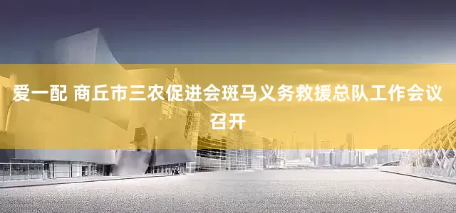 爱一配 商丘市三农促进会斑马义务救援总队工作会议召开